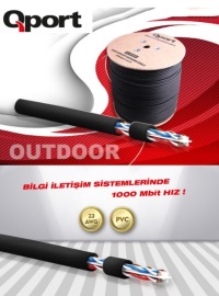 Qport Q-Cato2 Cat6 23Awg 0.58 500M Outdoor Kablo DIŞ MEKAN